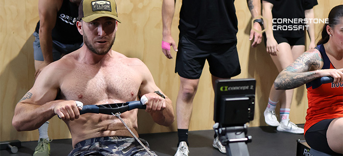 Person doing CrossFit workout in a gym